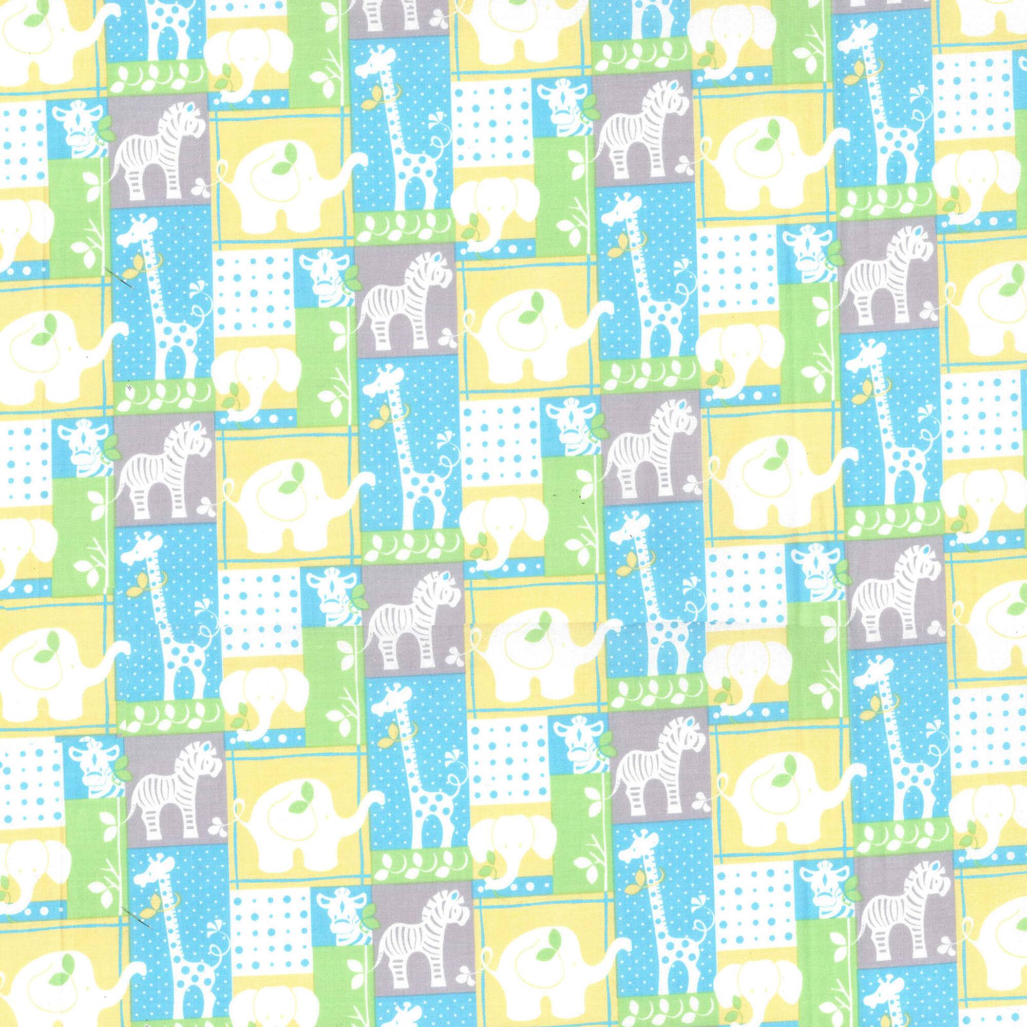 Fabric Traditions Blue Jungle Patch Cotton Fabric